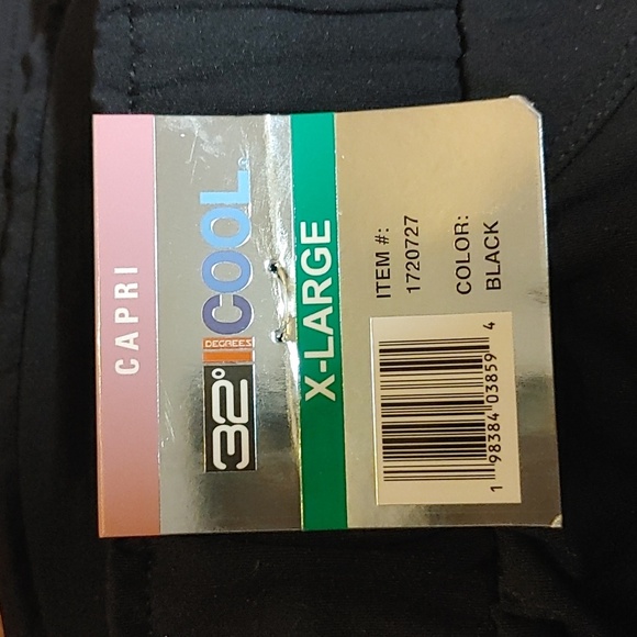 NEW 32 Degrees Cool Women's Pull On Active Capri drawstring pockets Black - Picture 6 of 7